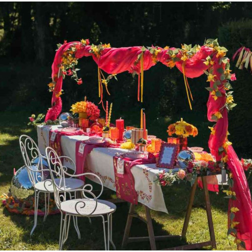 VOILE POUR ARCHE CEREMONIE FRAMBOISE