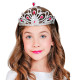 DIADEME ARGENT PIERRES ROSES