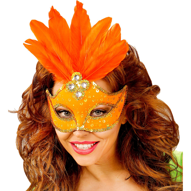 LOUP NEON ORANGE BRESIL AVEC PAILLETTES