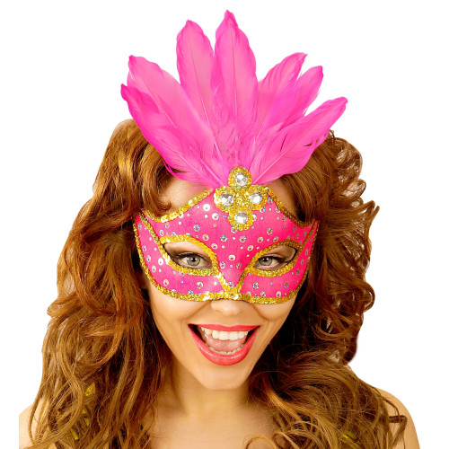LOUP NEON ROSE BRESIL AVEC PAILLETTES