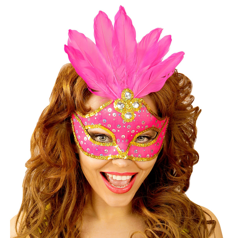 LOUP NEON ROSE BRESIL AVEC PAILLETTES