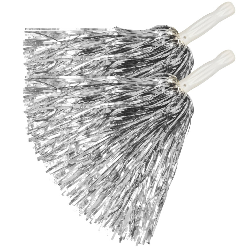 SET DE 2 POM POM ARGENT