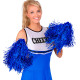 SET DE 2 POM POM BLEU METALLISE