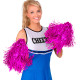 SET DE 2 POM POM ROSE METALLISE