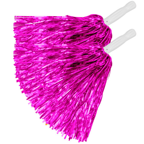 SET DE 2 POM POM ROSE METALLISE
