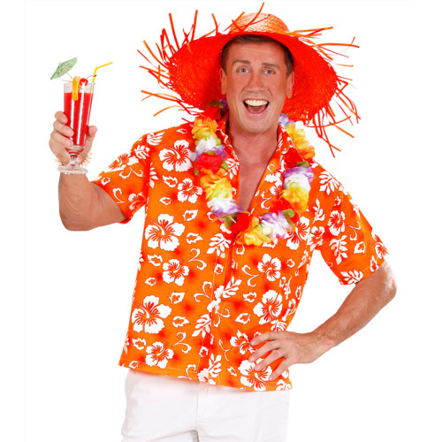 CHEMISE HAWAIENNE ORANGE