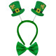 SET SAINT PATRICK" (SERRE-TÊTE,CHAPEAU,NOEUD)