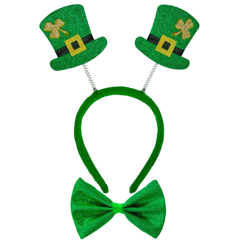SET SAINT PATRICK" (SERRE-TÊTE,CHAPEAU,NOEUD)