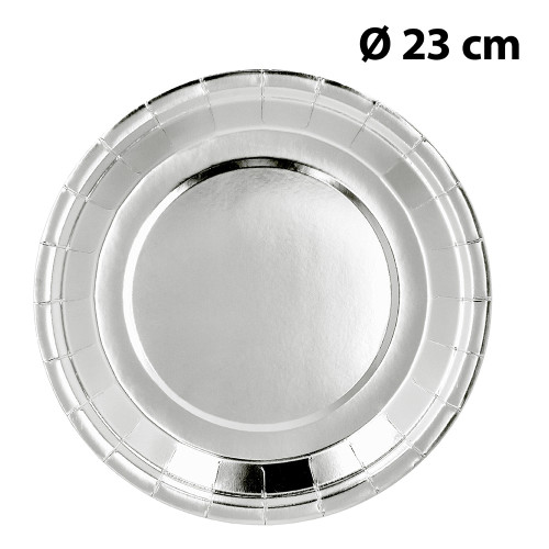 SET 6 ASSIETTES CARTON ARGENT