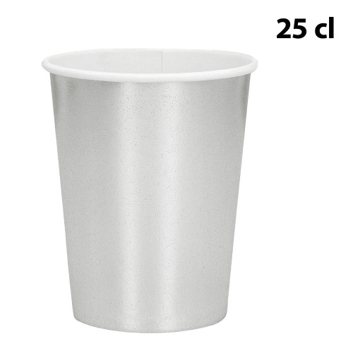 6 GOBELETS CARTON ARGENT