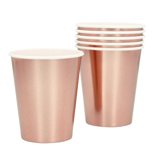 6 GOBELETS CARTON R.GOLD