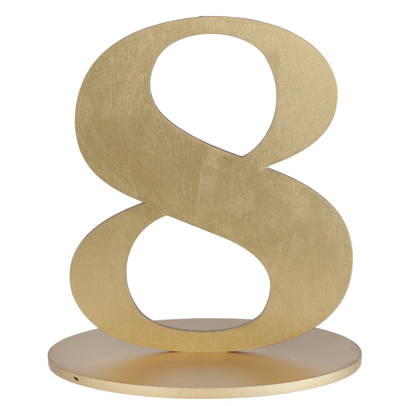 M.TABLE CHIFFRE 8 METALLISE OR