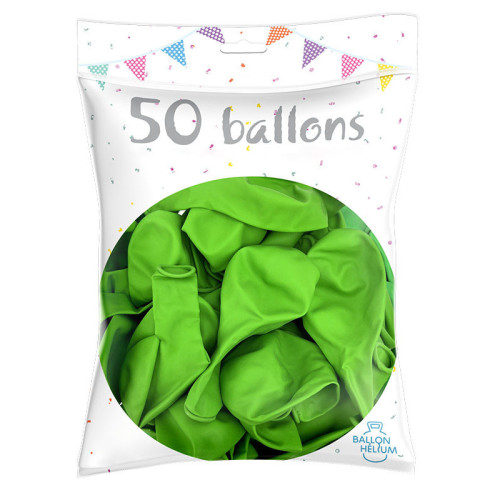 SACHET 50 BALLONS VERT POMME