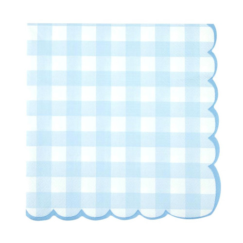 16 SERVIETTES VICHY BLEU