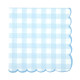 16 SERVIETTES VICHY BLEU