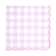 16 SERVIETTES VICHY ROSE