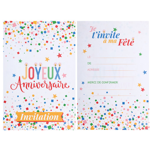 6 CARTES INVITATION ANNIFESTY