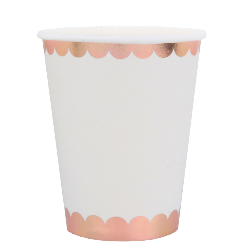 10 GOBELETS FESTONNE ROSE GOLD