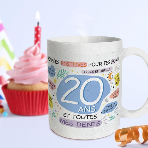 MUG PAILLETTES F 20 ANS