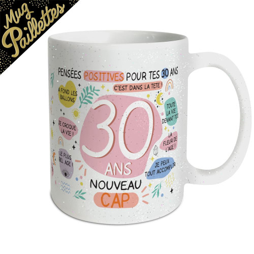 MUG PAILLETTES F 30 ANS