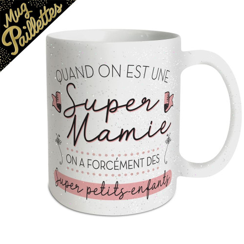 MUG PAILLETTES SUPER MAMIE