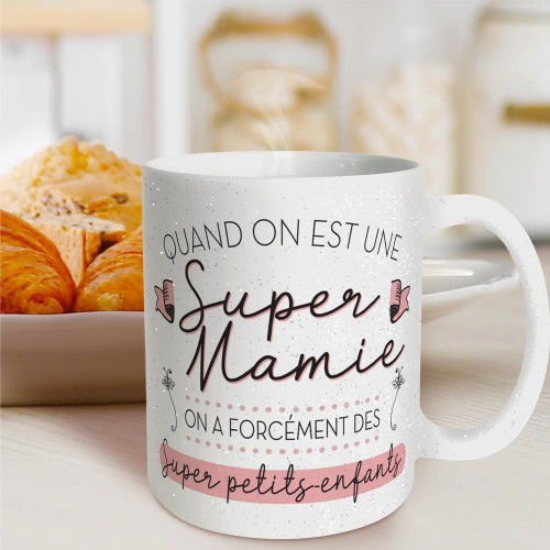 MUG PAILLETTES SUPER MAMIE