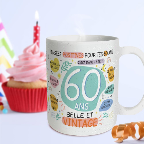MUG PAILLETTES F 60 ANS
