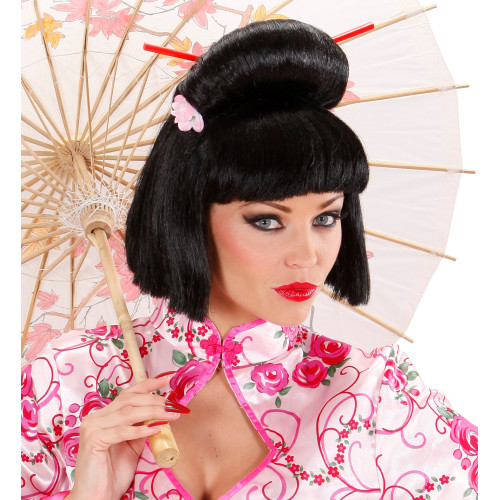 PERRUQUE GEISHA AVEC FLEUR