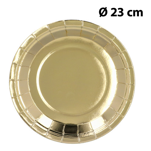 SET 6 ASSIETTES CARTON OR (23CM)