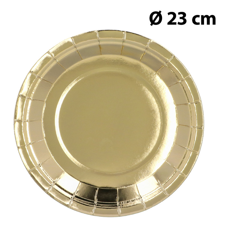 SET 6 ASSIETTES CARTON OR (23CM)