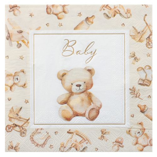 12 SERVIETTES LITTLE TEDDY