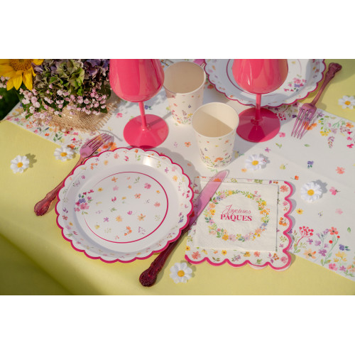 12 SERVIETTES PRINTEMPS MULTICOLORE
