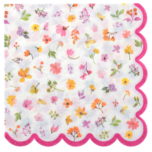 12 SERVIETTES PRINTEMPS MULTICOLORE