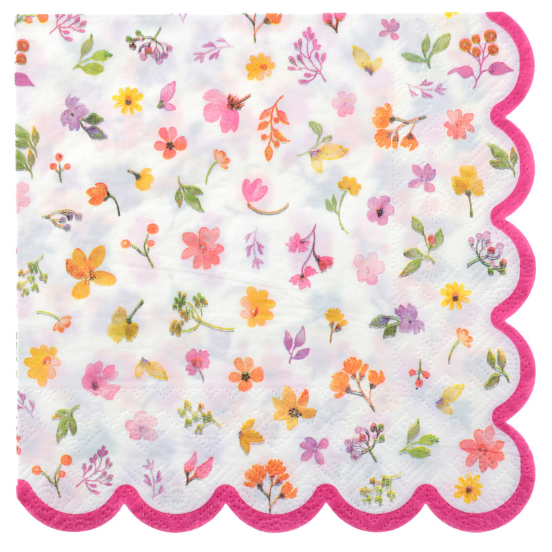 12 SERVIETTES PRINTEMPS MULTICOLORE