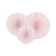 SET DE 3 EVENTAILS ROSE PALE/OR