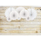 SET DE 3 EVENTAILS BLANC/OR