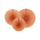 SET DE 3 EVENTAILS TERRACOTTA/OR