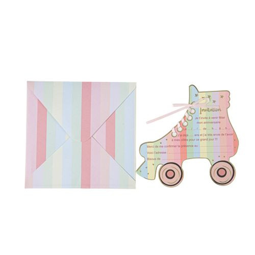 8 INVIATIONS MAHAULT PASTEL OR