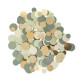 CONFETTIS PAPIER VERT SAUGE /OR