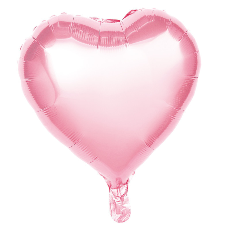 BALLON ALU COEUR ROSE PASTEL