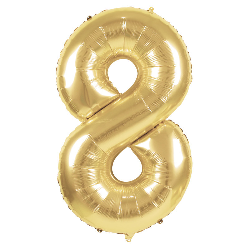 BALLON CHIFFRE 8 OR 86CM