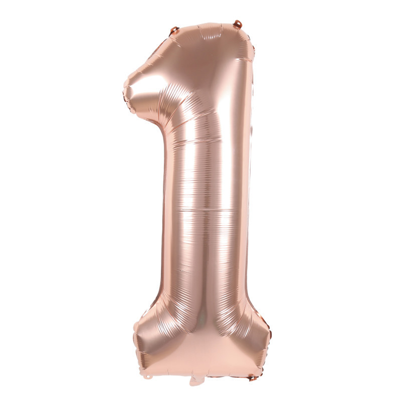 BALLON CHIFFRE 1 ROSE GOLD 86CM
