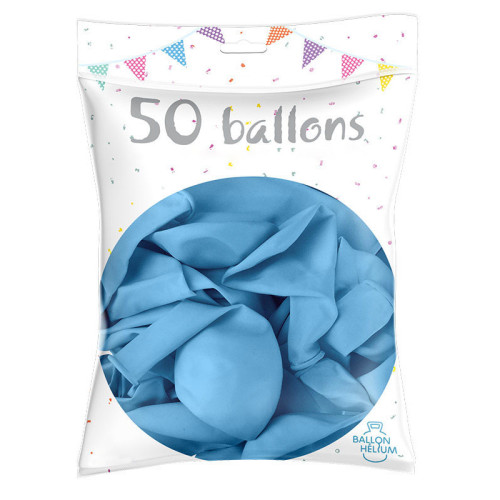 SACHET 50 BALLONS BLEU CIEL 30CM