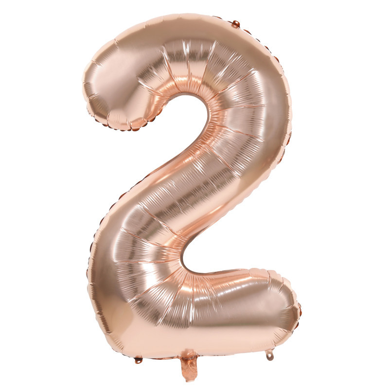 BALLON CHIFFRE 2 ROSE GOLD 86CM