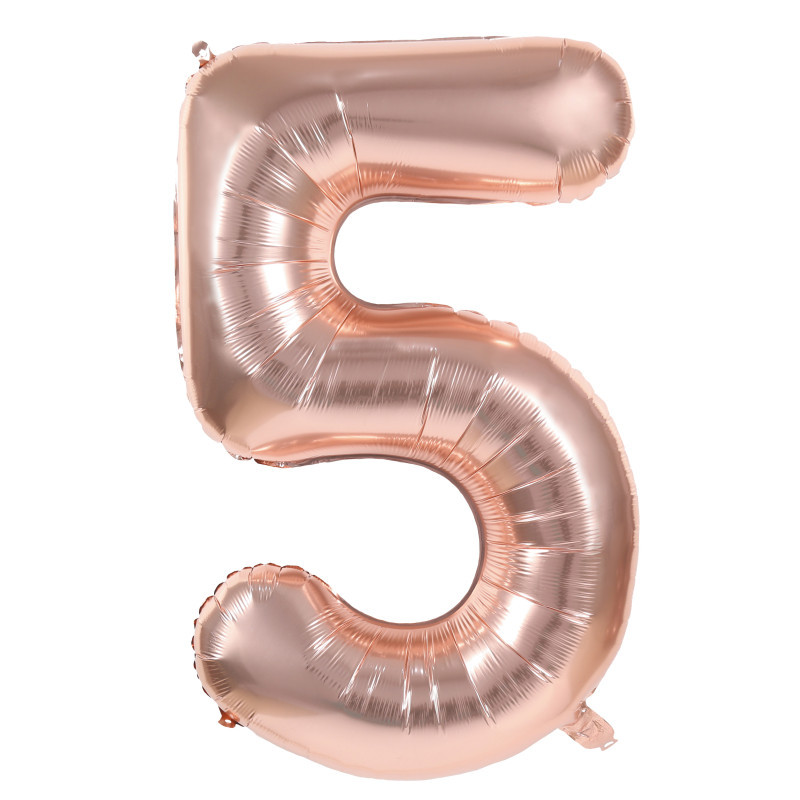 BALLON CHIFFRE 5 ROSE GOLD 86CM
