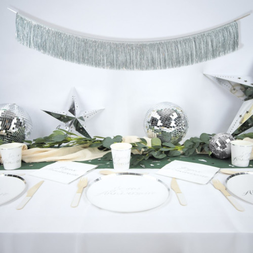 GUIRLANDE FRANGES LAMEES ARGENT