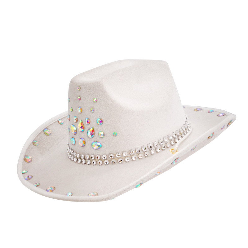 CHAPEAU COWBOY DIAMANTS BLANCS