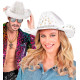 CHAPEAU COWBOY DIAMANTS BLANCS