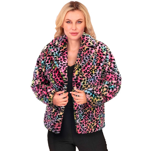 VESTE FEMME PELUCHE LEOPARD L/XL