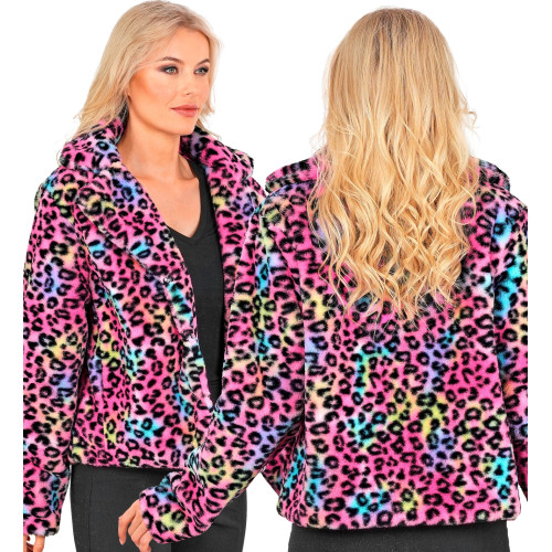 VESTE FEMME PELUCHE LEOPARD L/XL